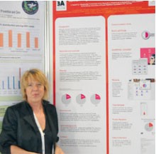 Annette Haberl bei der Präsentation des 3A-Monitors in Wien (Poster als pdf-Datei auf www.3A-net.de)