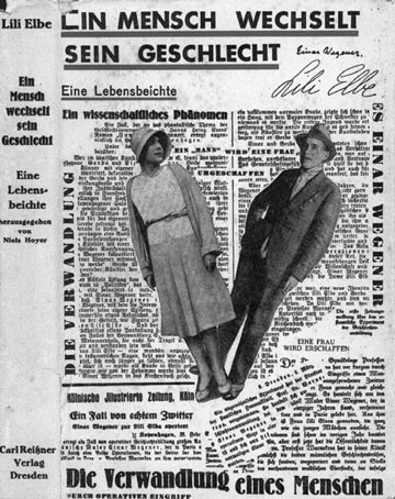 Abb. 2  Schutzumschlag der ersten Autobiografie eines „Transsexuellen“, Lili Elbe. Sie erschien 1932 unter dem Titel „Ein Mensch wechselt sein Geschlecht.“