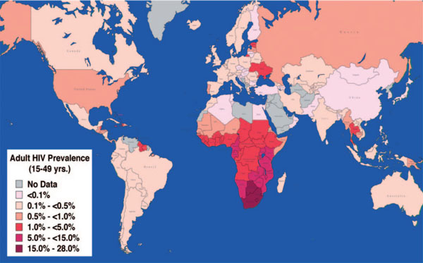 Abb. 1  HIV-Prävalenz 2012