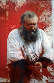 Hermann Nitsch, Aktionsfoto, Courtesy  Foto Courtesy http://www.nitsch.org