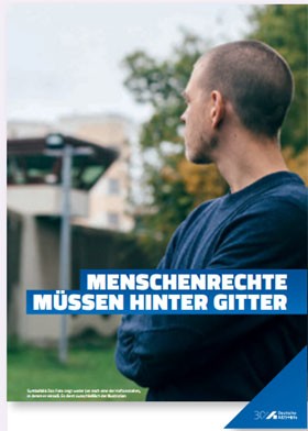 Plakat menschenrechte müssen hinter gitter