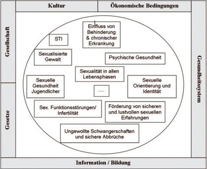 Abb. 1 Themen und Rahmenbedingungen sexueller Gesundheit