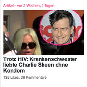 Trotz HIV: Krankenschwester liebte Sharlie Sheen ohne Kondom