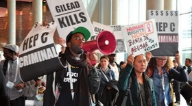 Protest bei der WeltAidsKonferenz 2014