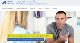 Abb. 1   Webseite von „Let`s talk about sex“. Kommunikationstrainings für die Arztpraxis www.hiv-sti-fortbildung.de
