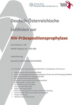 Deutsch-Österreichische Leitlinien zur HIV-Präexpositionspophylaxe