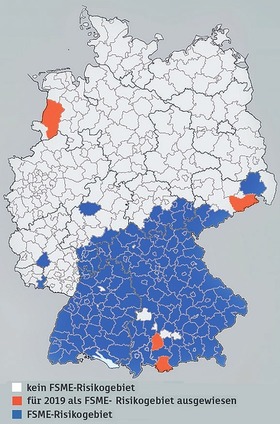 FSME-Risikogebiete in Deutschland