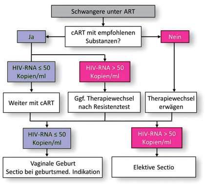 Abb 2Vorgehen bei bestehender ART zu Beginn der Schwangerschaft