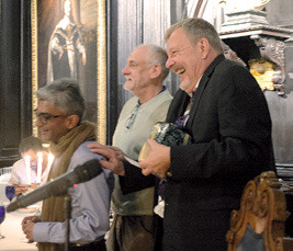 EACS Faculty Dinner: Prof. Jürgen Rockstroh mit Prof. Mike Youle und Prof. Sanjay Bhagani © Foto A. Haberl