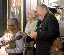 EACS Faculty Dinner: Prof. Jürgen Rockstroh mit Prof. Mike Youle und Prof. Sanjay Bhagani © Foto A. Haberl