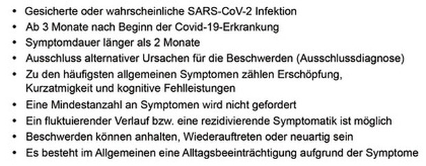 Abb. 2  Kriterien des Post-Covid-Syndrom nach WHO