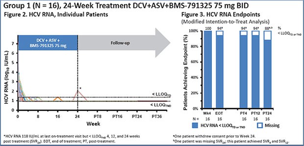 Group 1 (N016) 24-Week Treatment DCV+ASV+BMS-791325 75 mg BID